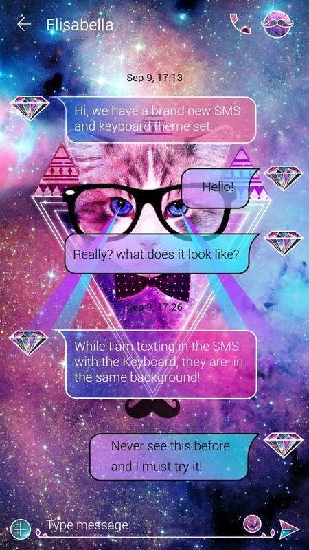 Home Free Android Themes (FREE) GO SMS GALAXY HIPSTER Android Theme